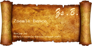 Zsemle Bence névjegykártya