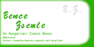 bence zsemle business card